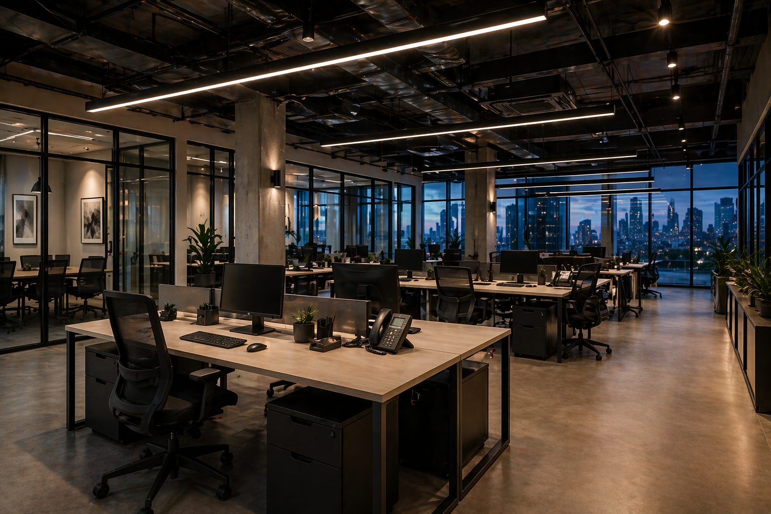 Modern commercial office lighting